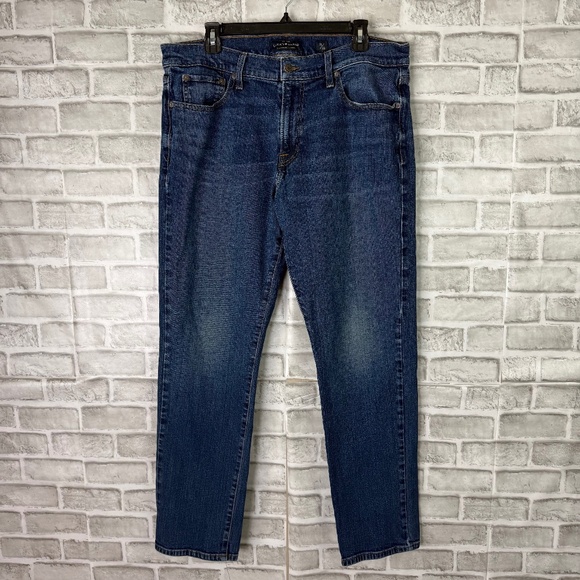 Lucky Brand 221 Straight Dark Wash Russian Gulch Denim Jeans Mens 36 x 32 - Picture 1 of 13